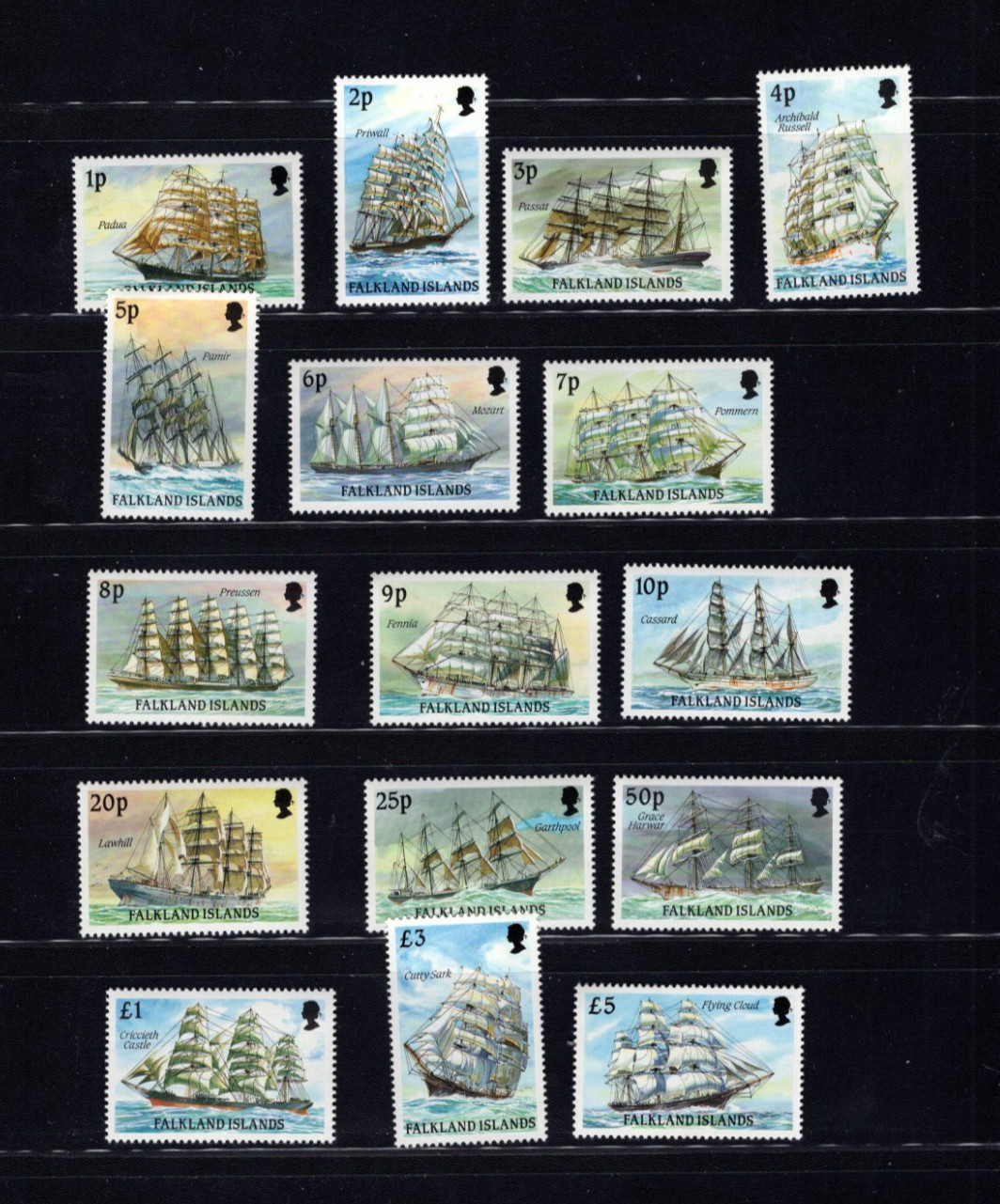 Falkland Islands 485-500 Ships 1989 VF MNH Complete Set SP