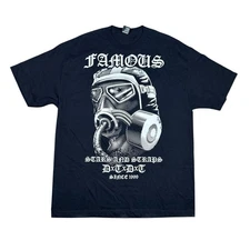Famous Stars & Straps Gas Mask War Inside My Head Skate T-Shirt Black Size XL