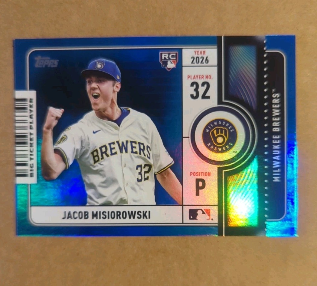 2026 Topps Jacob Misiorowski BREWERS Big Ticket Player RC Blue Foil #/150