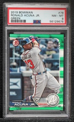 2019 Bowman Green 11/99 Ronald Acuna Jr Ronald Acuña Jr #78 PSA 8 1u6