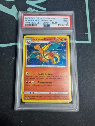 2022 POKEMON SWSH BLACK STAR PROMO #075 SPECIAL DELIVERY CHARIZARD-HOLO PSA 9