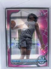 2021-22 Bowman University - Shaedon Sharpe #91 Pink Refractor (RC)