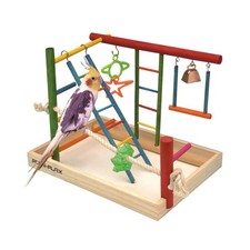 Penn-Plax Wood Playpen   Perfect for Cockatiels and Conures - Large Multicolor