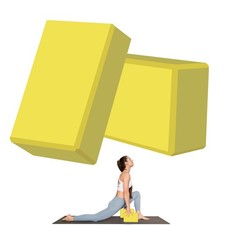 "Soft NonSlip Yoga Blocks 9"x6"x3" Lightweight Foam for Pilates  Fitness"