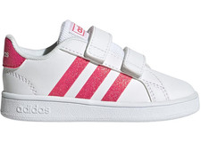 Adidas Grand Court 3.0 Shoes Toddlers White Pink UK Stock RRP: &pound;45 Baby Size:3