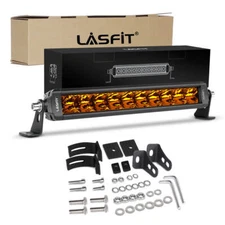 Lasfit Amber 12 inch Led Light Bar Single Row Spot Flood Combo 4WD Truck SUV