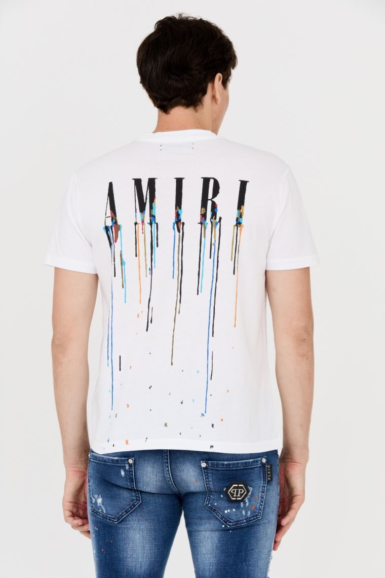 Amiri T-Shirt Paint Drip Core Logo White S,M,L,XL & XXL BNWT Amiri T-Shirt Paint Drip Core Logo White S,M,L,XL & XXL BNWT