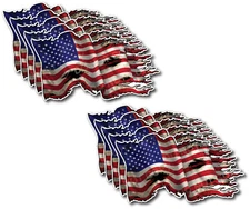 10x USA American Flag Decal Sticker Car Truck Vehicle Bumper Window Auto Glass