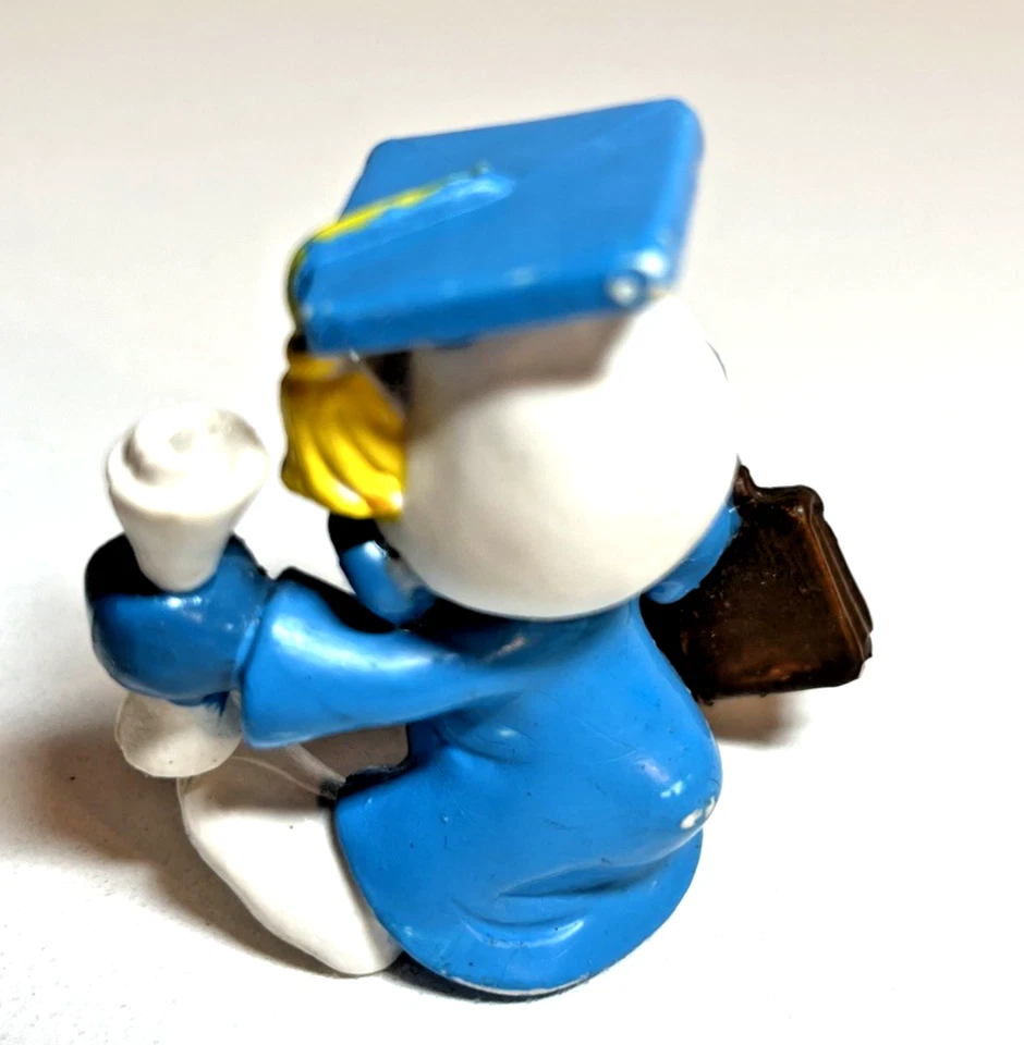 Graduate Smurf Cap & Gown Diploma Briefcase Graduation Authentic 20130 Vtg 1980 - Image 4 of 4