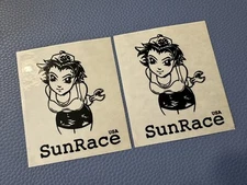 Rare Lot 2 Sun Race Bicycle Cycling Vintage Glossy Sticker SunRace