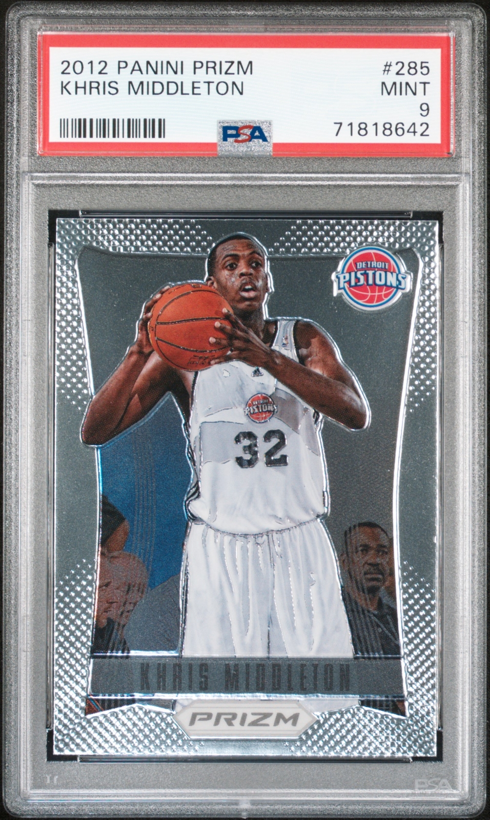 2012 Panini Prizm #285 Khris Middleton Rookie Card RC PSA 9