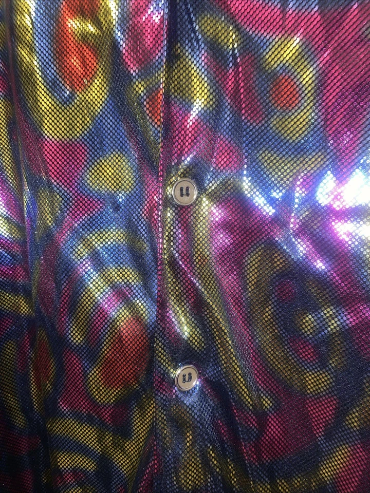 FORO Novedades Metálica Manga Larga Botón Disco Disfraz Camisa - Para Hombre Talla Única Foto 3 de 4