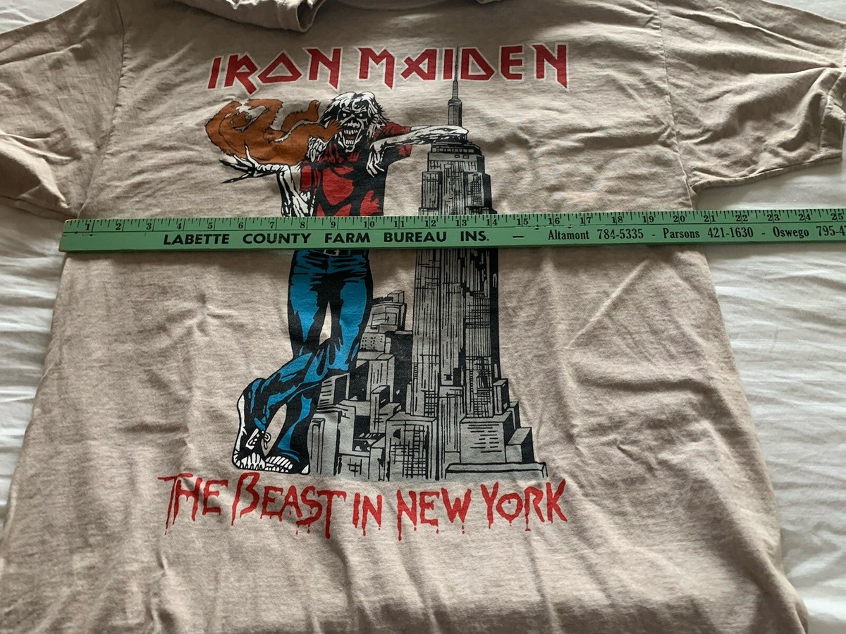 Iron Maiden 1982 Numero della Bestia 666 Maglietta Nera Medium Heavy Metal Album