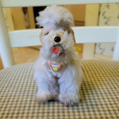 Rare White Dralon Steiff Snobby Poodle Teddy Bear Friend, All I.D., 5.5in VGC+ - Picture 11 of 11