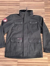 CANADA WEATHER GEAR Black Full Zip Jacket Hooded Men’s Size Medium