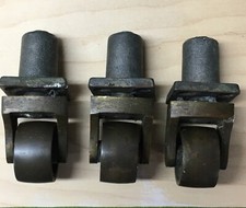 3 American Made Antique DH Baldwin Grand Piano Casters Wheels 1930s Vintage 30s