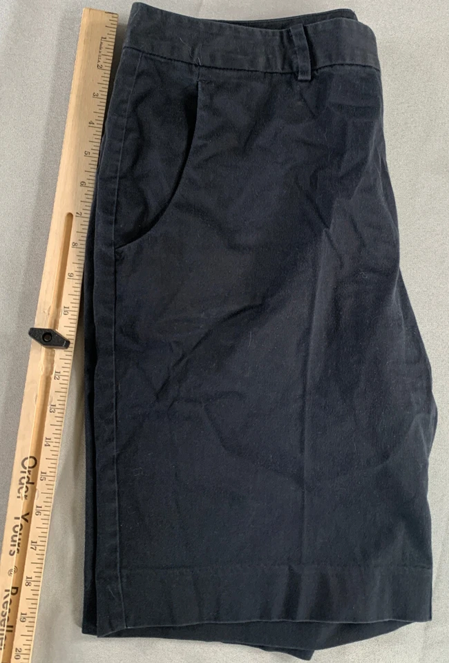 Bermudas Coldwater Creek negras elásticas para mujer 12 ajuste natural frente plano Foto 4 de 4