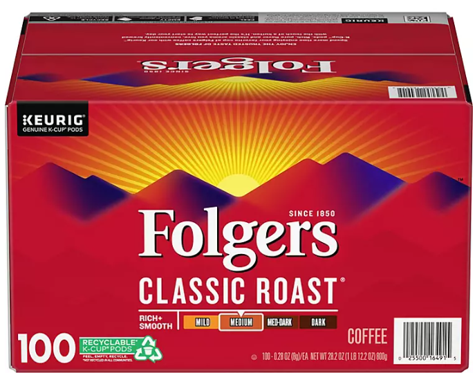 Folgers Classic Roast Coffee KCups (100 ct.) eBay