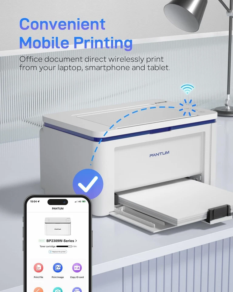 PANTUM BP2309W Stampante laser WI-FI A4, Monocromatica Bianco e Nero, 20 ppm, Bl - Immagine 4 di 4