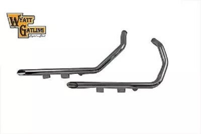 Wyatt Gatling Exhaust Drag Pipe Set Slash Cut fits Harley Davidson 30-0070