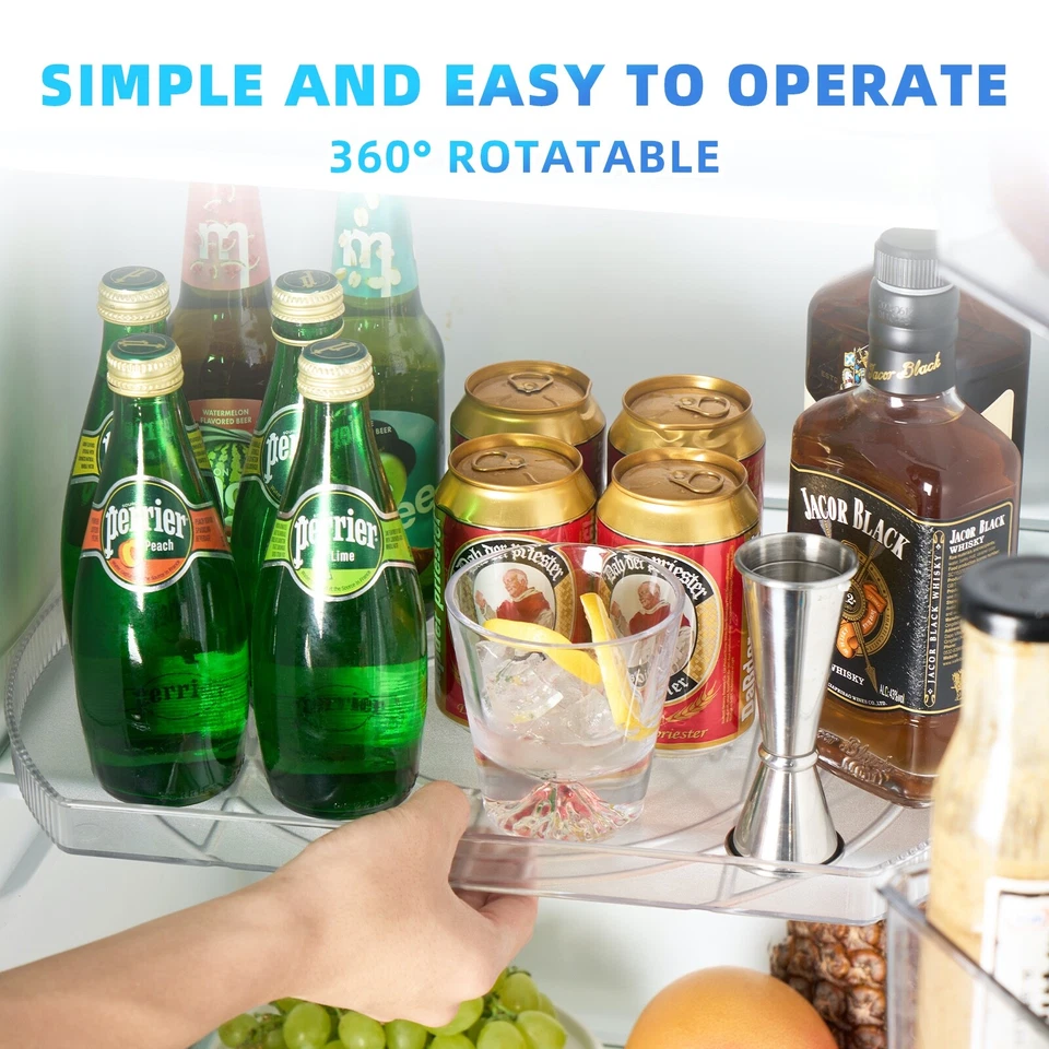 Clear Lazy Susan Rotating Turntable Spicy Rack Fridge Organiser 16" - Image 4 of 4