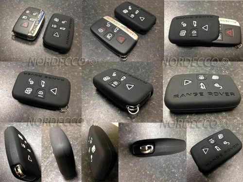 NEW SILICONE 5 BUTTON SMART KEY FOB PROTECTOR CASE RANGE ROVER DISCOVERY L405 Bk - Afbeelding 1 van 1