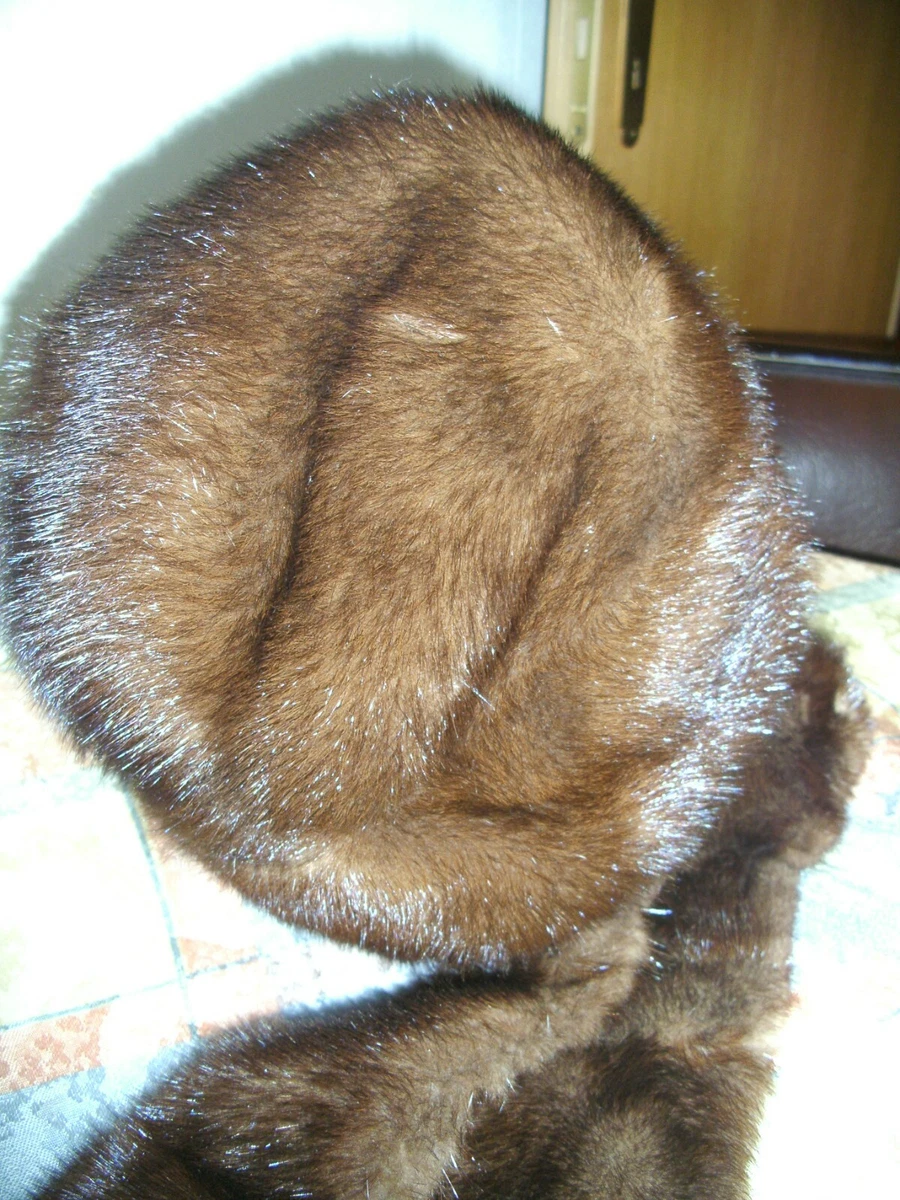 ❤️ Pelz Mütze Kappe Hut Gr.M SAGA Schal Kragen Echtpelz Nutria Nerz Mink Vintage