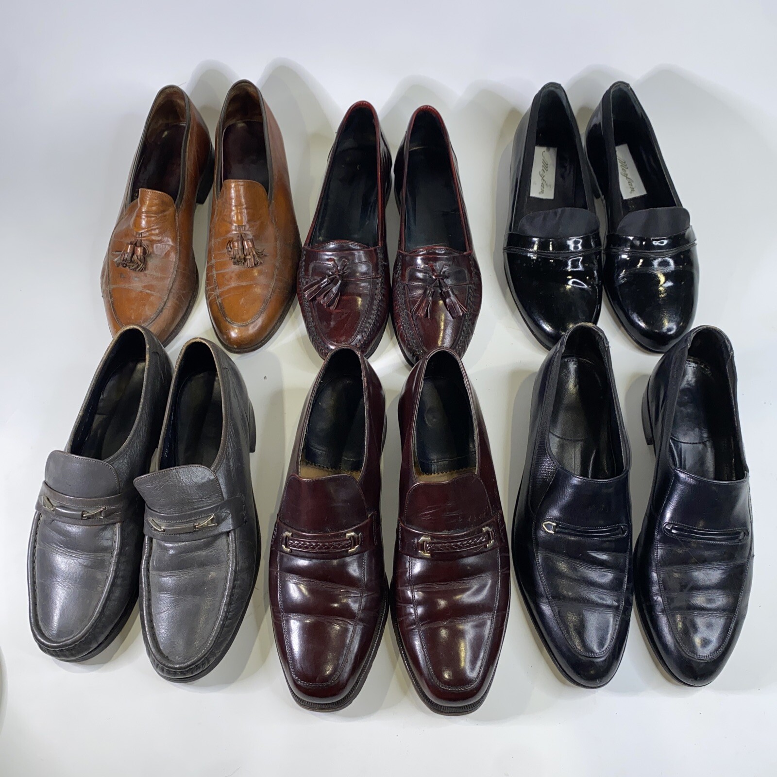 Lotto di 6 paia scarpe eleganti vintage da uomo in pelle taglia 7 5 M D