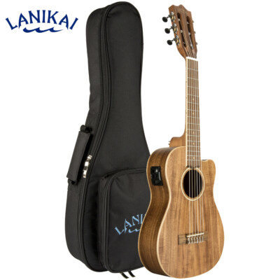 Lanikai ACACIA Series ACST-CEG Cutaway Acoustic Electric Guitalele Ukulele + Bag