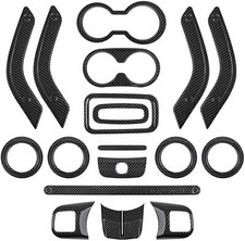Full Set Interior Decoration Trim Kit Carbon Fiber For Jeep Wrangler Jk 2011-18