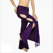 9 colors Split Side Lace Pants Belly Dance Costumes Yoga Clothing Dancewear NEW