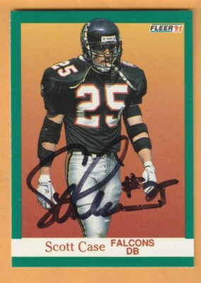 Scott Case Atlanta Falcons AUTO Signed 1991 Fleer Alva Oklahoma Sooners