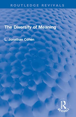 Die Vielfalt der Bedeutung (Routledge Revivals) - Taschenbuch NEU Cohen, L. Jonat 30