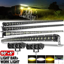 Roof 50inch LED Work Light Bar Spot Flood Beam Offroad Driving SUV Truck UTV 4WD