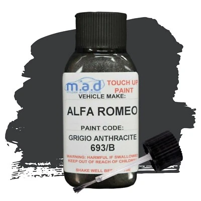 Vernice Ritocco Kit per Alfa Romeo Grigio Antracite 693/B 30ML Riparazione Zero