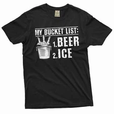 Men's funny papa grandpa Tee bucket list beer ice funny tee Father's day dad tee