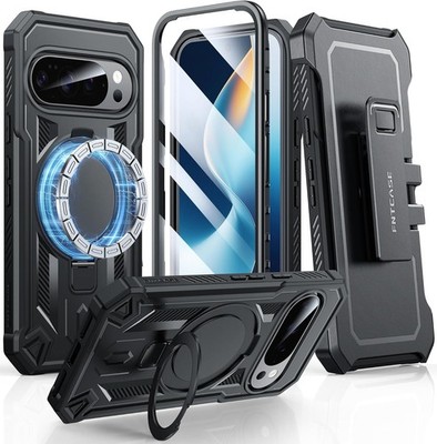 for Google Pixel 10/10-Pro Case: 9/9 Pro Belt-Clip Holster Case with Magnetic Ri