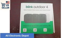 New Blink Outdoor 4  Wireless smart security 3 cameras System Sync Module Core