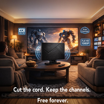 Five Star Flat Panel Indoor TV Antenna   4K Ready for Local Channels Long Range