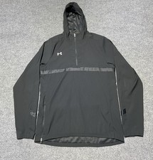 Under Armour Women's Black 1/4 Zip Hooded Pullover Activewear Jacket Size M
