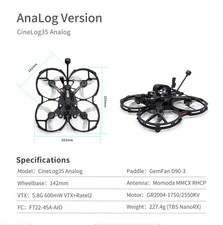 GepRC Cinelog35 Analog 6S TBS Crossfire Quadcopter - Used 
