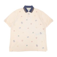 Gucci Polo Embroidery Symbols Cotton Stretch Beige - Size XXL - RRP £680 RARE