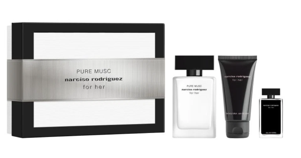 Narciso Rodriguez For Her Pure Musc 50ml EDP Spray & 50ml B/Lotion & 7.5ml EDT