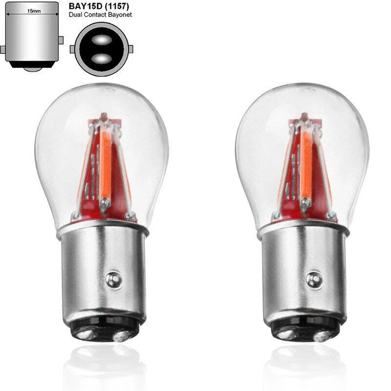 Auto P21/5W BAY15D 1157 COB 4 LED Bremslicht Rückleuchte KFZ DC 12V-24V Rot 2X - Bild 2 von 4