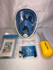Fab Quality Full Size Snorkel Mask; GoPro Compatible, Panoramic View, Anti-Fog