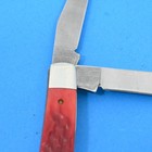 CASE XX BRADFORD PA 1992 USA DR6207 SS RED JIGGED BONE TRAPPER KNIFE — photo 4