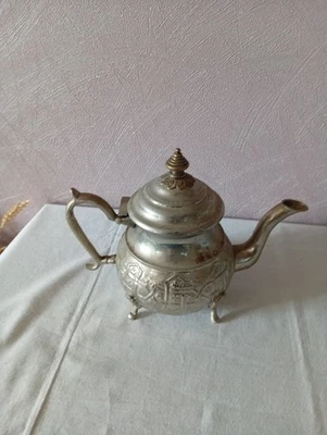 Théière Metal Argenté Maghreb Poinçon Chameau - Photo 1/4