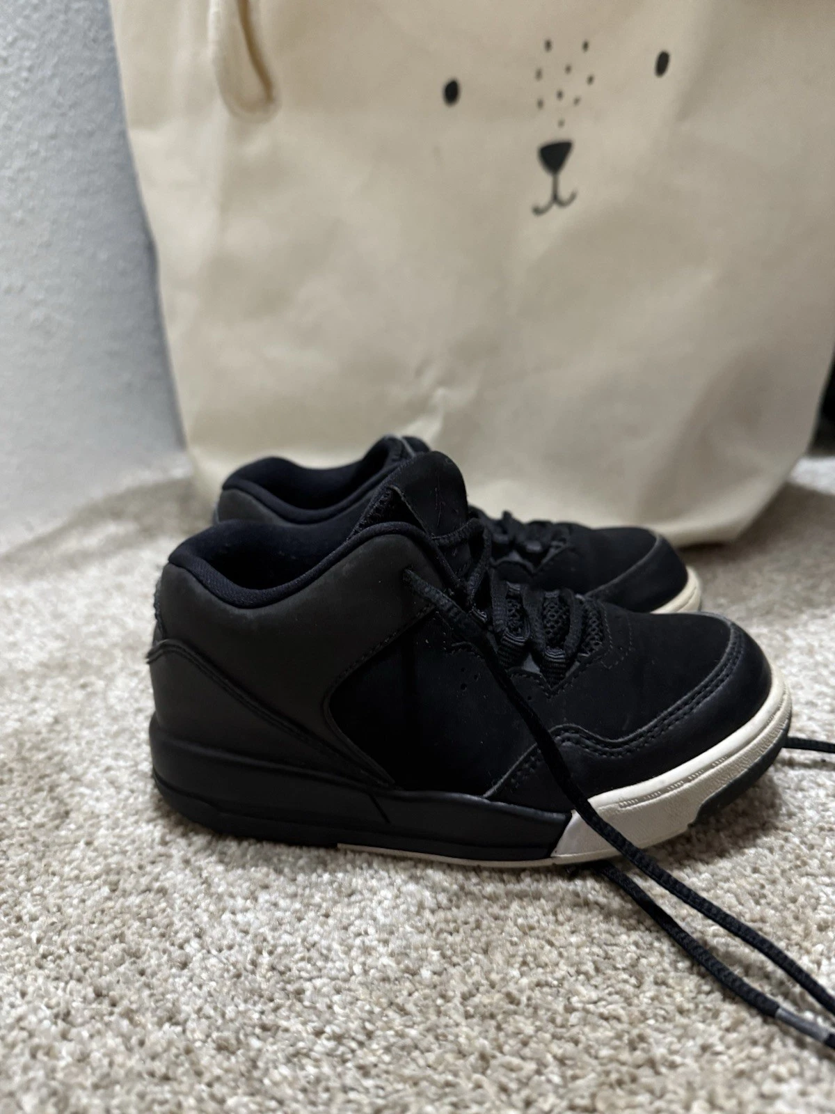 Scarpe Nike bambino 9c Air Jordan alte nere e rosa 718076 009