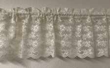 Vtg Lace Curtain Valances Floral JC Penneys 70”x14” Elise Beige Ecru USA 2 New