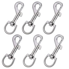 6pcs Swivel Snap Hooks, Metal Heavy Duty Dog Leash Clasp, Silver